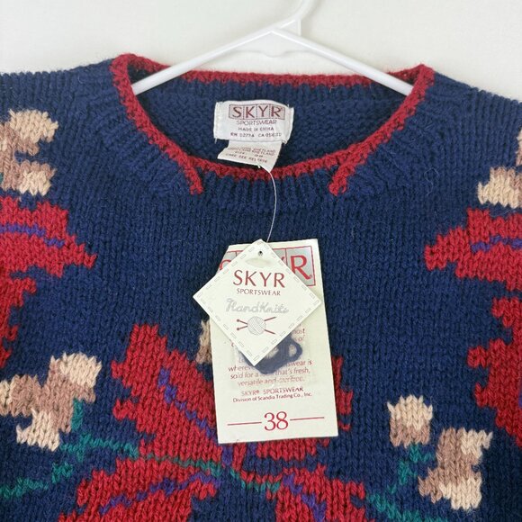 NWT SKYR Sportswear 100% Shetland Wool Floral Fair Isle Sweater - Picture 5 of 12
